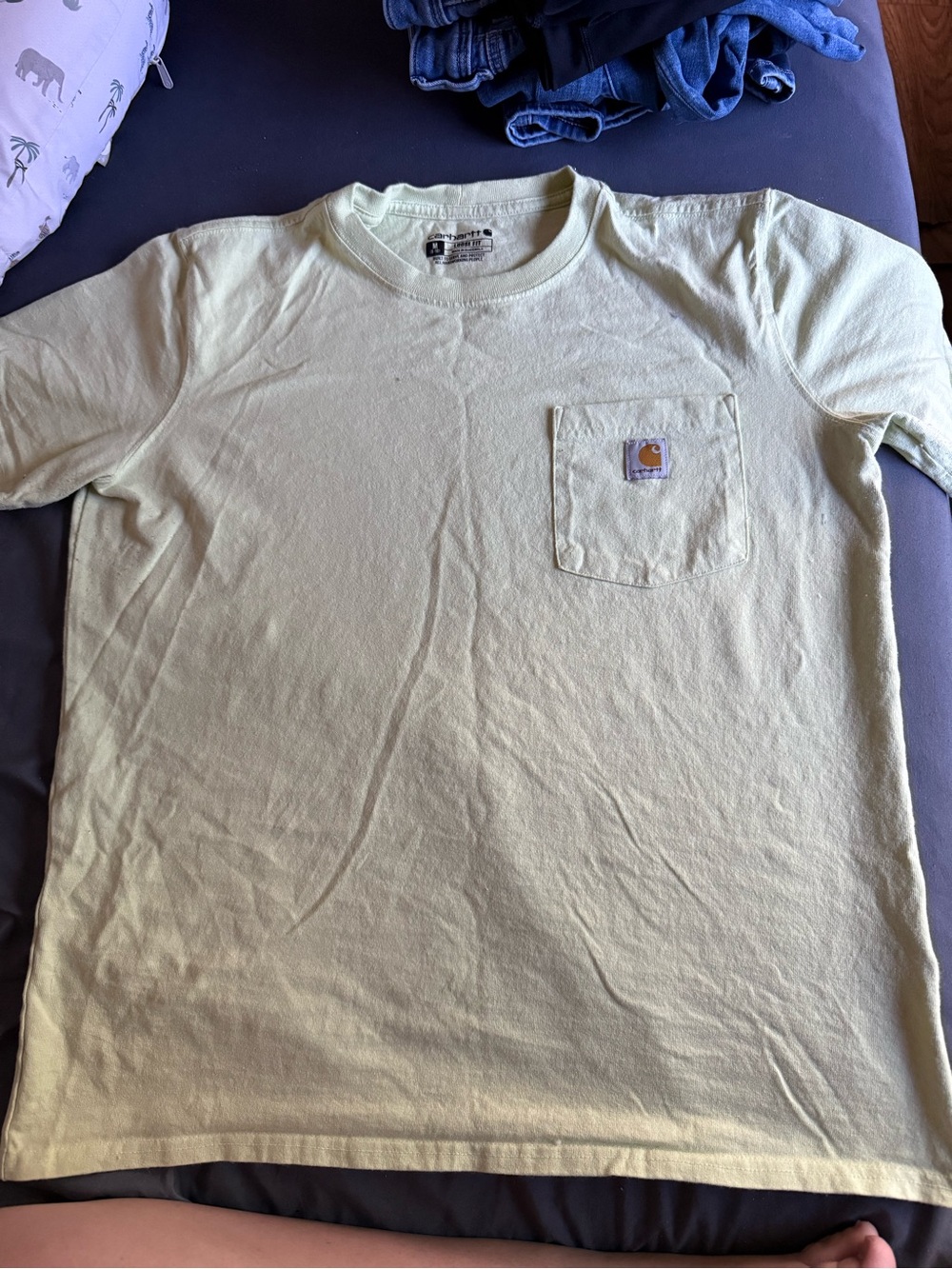 Carhartt Men’s Short-Sleeve Pocket Tee in Pale Yellow